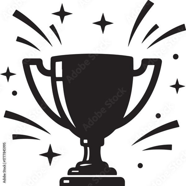 Fototapeta Trophy Icon Illustration representing Success Achievement and Victory Concept