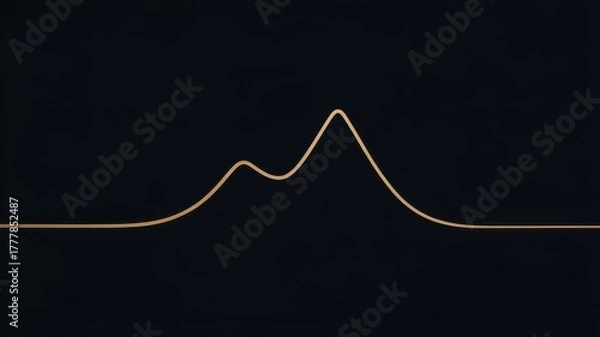 Fototapeta Stunning golden mountain range outline against dark backdrop evokes serenity and modern elegance for design projects and sophisticated presentations