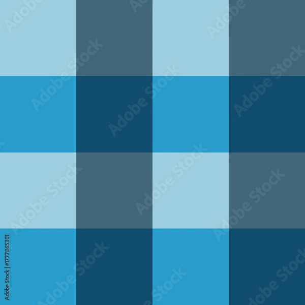 Obraz Abstract Checked Pattern Background: Blue and Teal Gingham Square Tile Texture