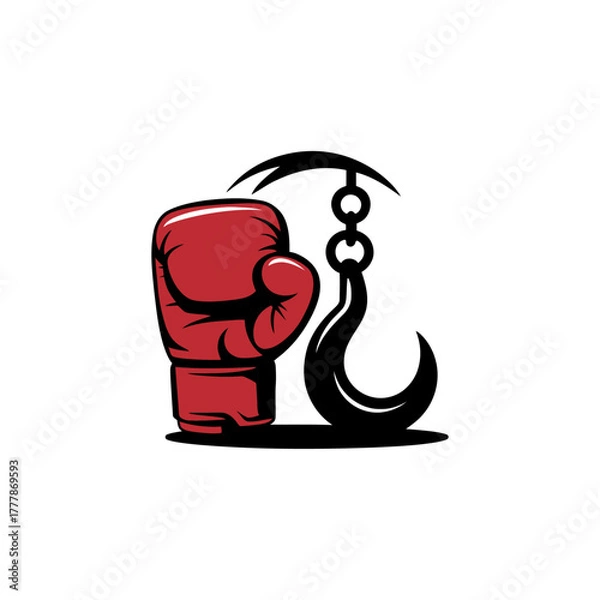 Obraz Boxing glove and hook logo
