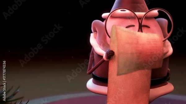 Obraz 3D Santa reading his Christmas list close-up