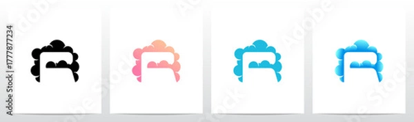 Obraz Clouds Forming Letter Initial Logo Design R