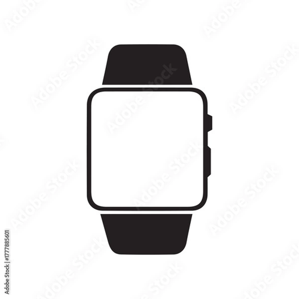 Fototapeta Minimal Smartwatch Silhouette | Blank Watch Screen Vector