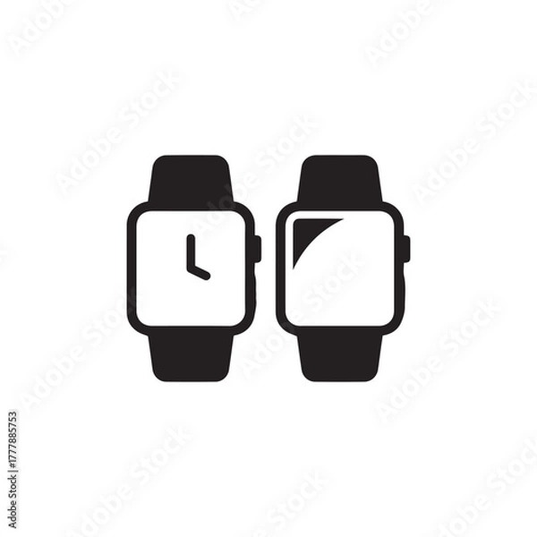 Fototapeta Smartwatch Display Silhouette Set
