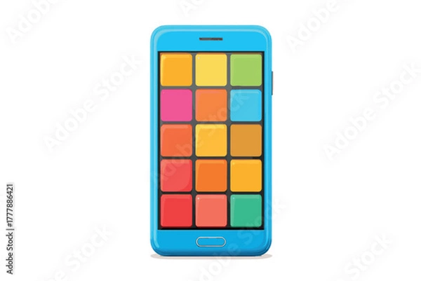 Fototapeta Colorful mobile device design for modern applications and games