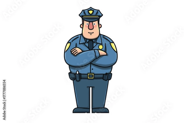 Fototapeta Friendly police officer character design for engaging storytelling