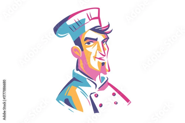 Obraz Creative chef character design for culinary art and branding