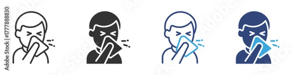 Obraz Sneezing Icon set, allergy icon , vector illustration . 