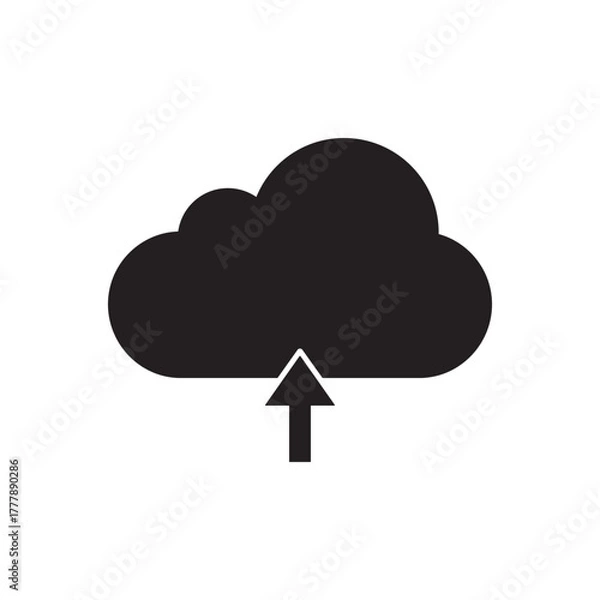 Fototapeta Cloud Upload Icon for Data Storage and Transfer