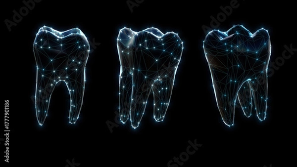 Obraz Futuristic Tooth Structure 3D Digital Dental Visualization