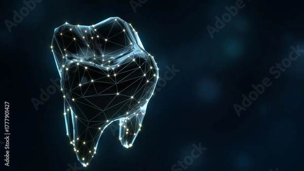 Obraz Futuristic Tooth Structure 3D Digital Dental Visualization