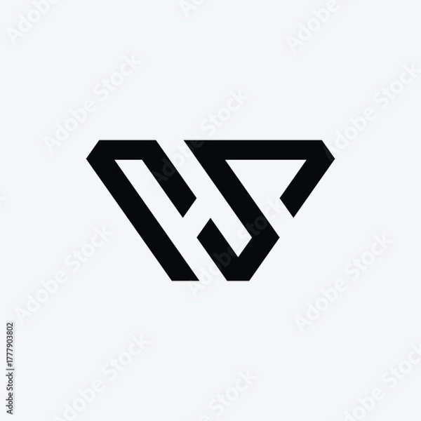 Obraz SJ modern typography branding logo