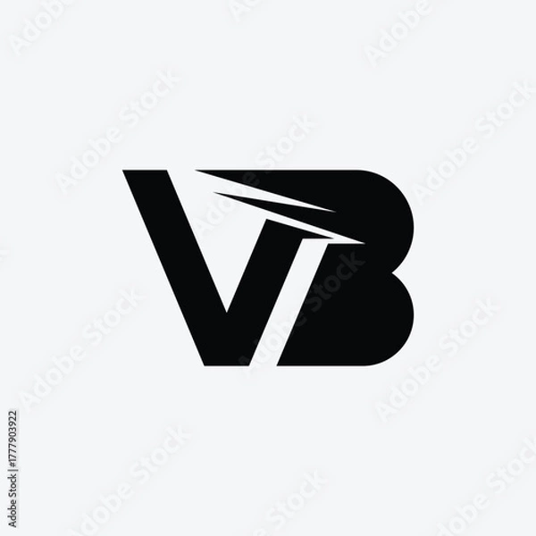 Fototapeta Letter VB abstract monogram modern simple logo