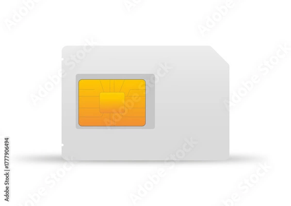 Fototapeta Mock up mobile sim card template for your design with copy space