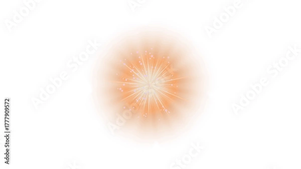 Fototapeta Shiny Orange Flare Glow Projection Star Glitter Beam Sparkling Light Effect Overlay
