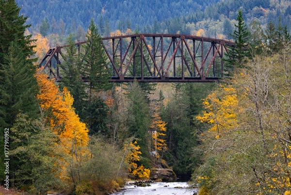 Obraz Railroad Trestle over River