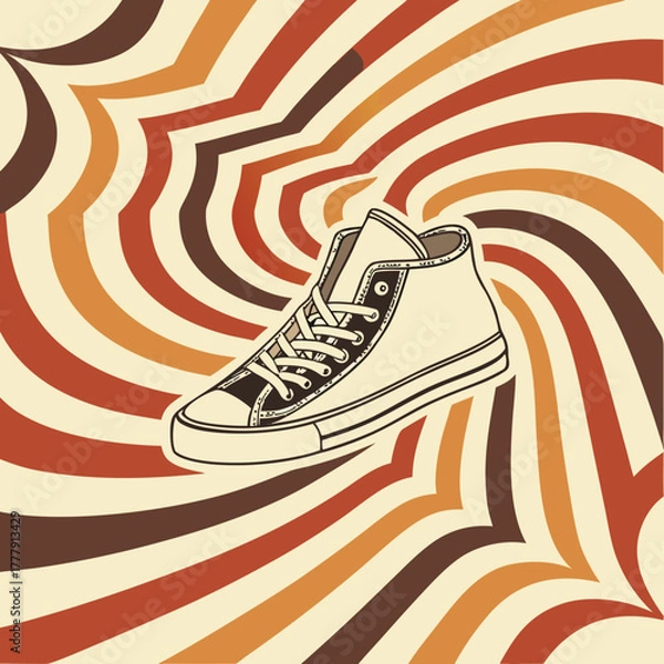 Fototapeta Zigzag Funky – Groovy Geometric Abstract Optical Background