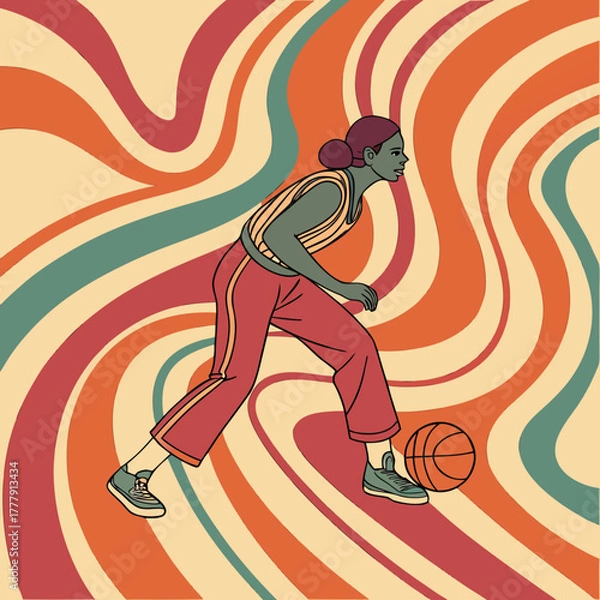 Obraz Twisted Circle Spiral – Psychedelic Motion Vibrant Retro Background