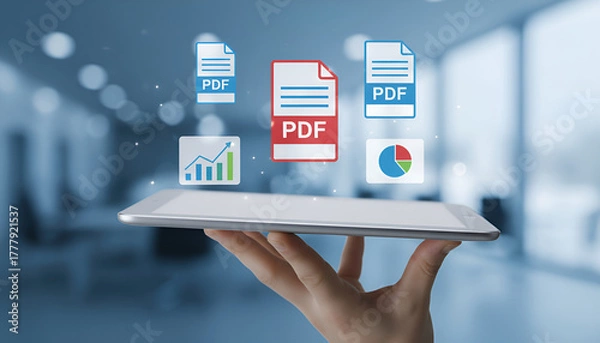 Obraz Digital Document Management with PDF Files