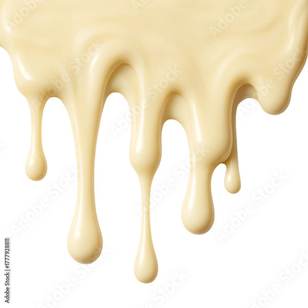 Obraz Creamy drip isolated on transparent background