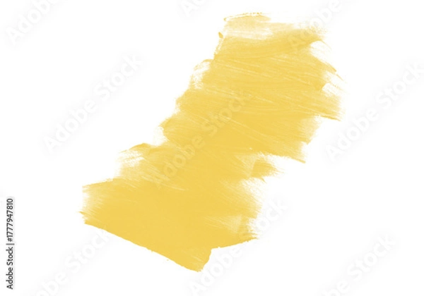 Obraz Pincelada abstrata amarela vibrante, textura suave, fundo transparente minimalista e toque artístico moderno, destacando energia e criatividade em composição limpa