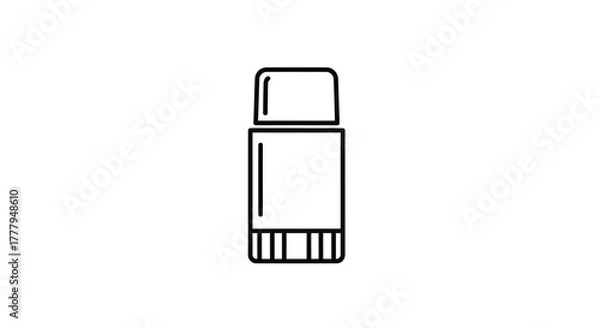 Obraz Simple black and white line drawing of a deodorant stick, showing the container.