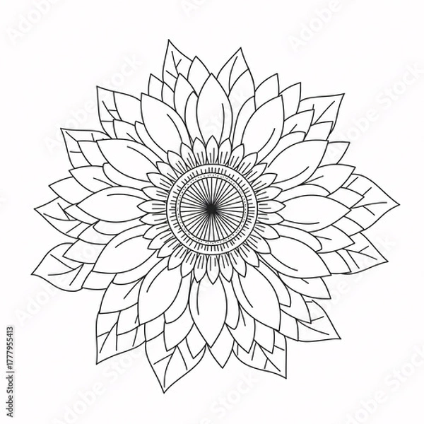 Fototapeta Mandala Coloring Page