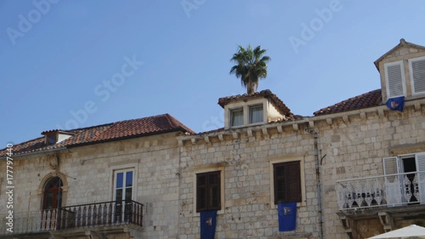 Fototapeta traditional houses on the island of hvar