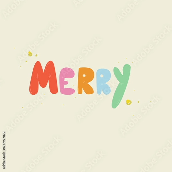 Fototapeta "Merry" inscription in multi-colored letters, vector