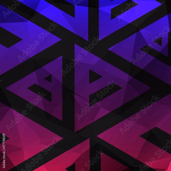 Fototapeta Abstract background vector design. Geometric polygonal backdrop with triangle shape elements.