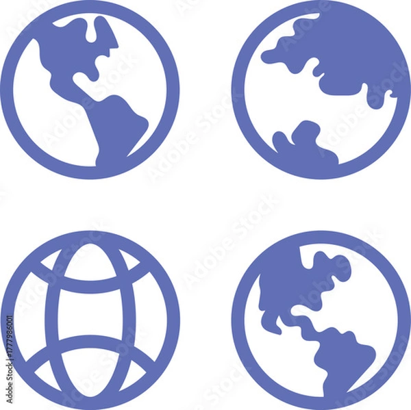 Fototapeta Circular Globe Icons Collection