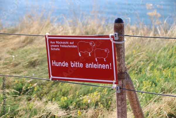Obraz Warnschild auf Helgoland