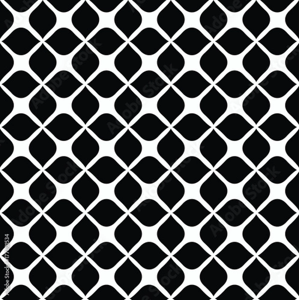 Fototapeta Abstract Floral Seamless Vector Pattern. Geometric stencil texture. Repeating background.