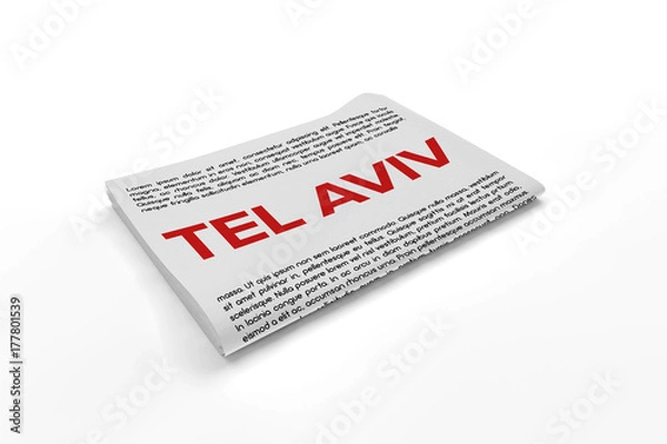 Fototapeta Tel Aviv on Newspaper background