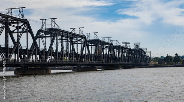 Obraz train and car bridge