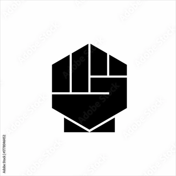 Fototapeta Hand logo design with hexagon concept and letter GS.