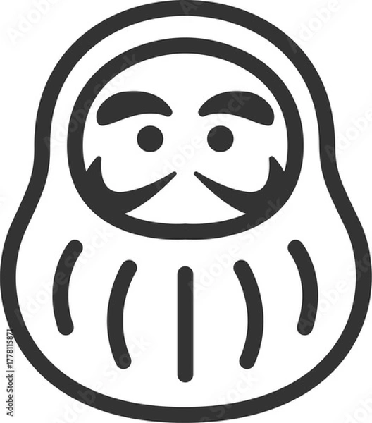 Obraz 達磨のアイコン（線画）のイラスト