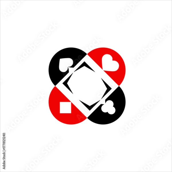 Fototapeta Poker club logo design with table concept