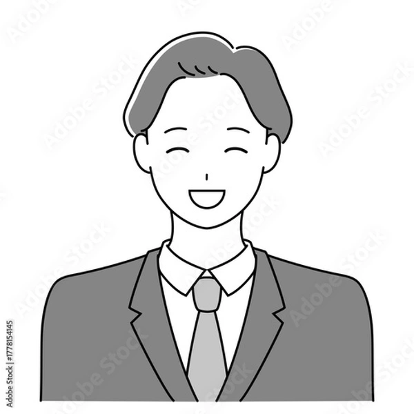 Obraz 微笑む男性　穏やかな表情のビジネス人物イラスト