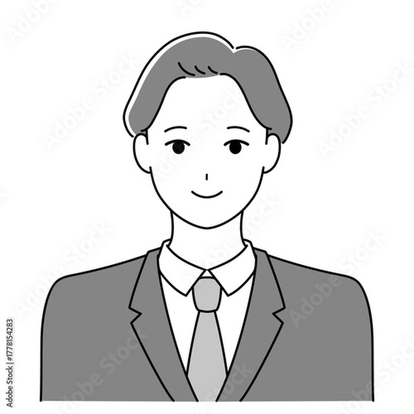 Obraz 落ち着いた印象の男性　スーツ姿の人物イラスト