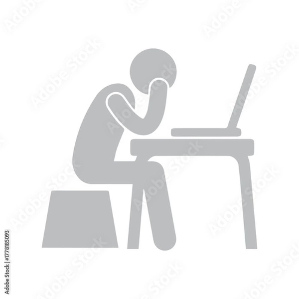 Obraz Stressed at Desk