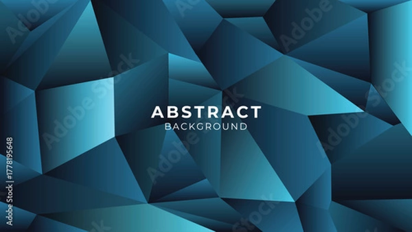 Obraz Modern Dark Blue and Cyan Polygonal Abstract Background Vector Illustration with Dynamic Geometric 3D Effect for Digital Presentation Banner and Website Design
