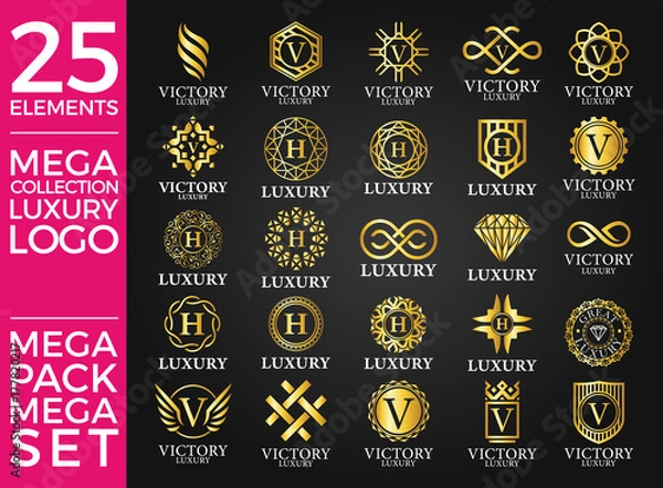 Obraz Great Luxury Set, Royal and Elegant Logo Template Vector Design Eps 10