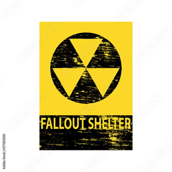 Fototapeta Fallout Shelter Grungy Sign