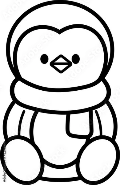 Obraz Sitting Cute Christmas Character