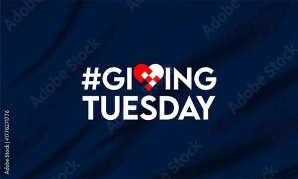 Fototapeta Giving Tuesday design concept , the world's day of charity giving with a line forming a heart.