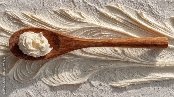 Fototapeta Culinary preparation creamy butter spread kitchen food photography bright atmosphere close-up view cooking concept