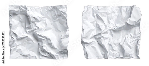 Obraz Two crumpled white sheets of paper