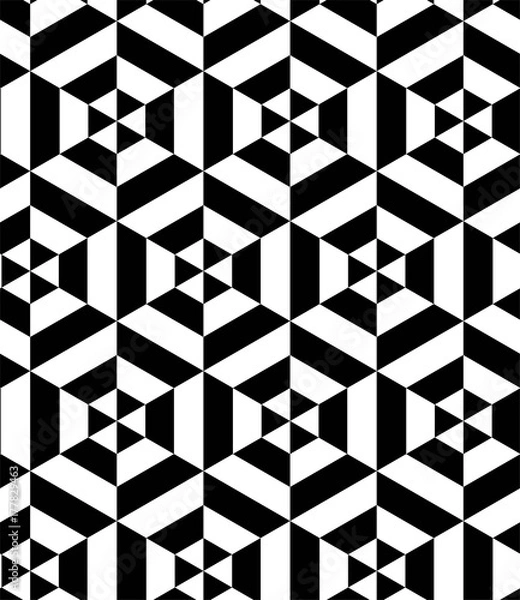 Fototapeta REGULAR GEOMETRIC SEAMLESS VECTOR PATTERN. MODERN STYLIST TEXTURE WITH MONOCHROME TRELLIS. REPEAT GRID BACKGROUND