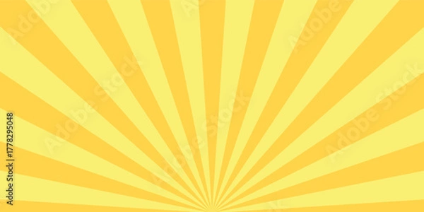 Obraz Sunrise sunbeam rays, yellow lines background, light